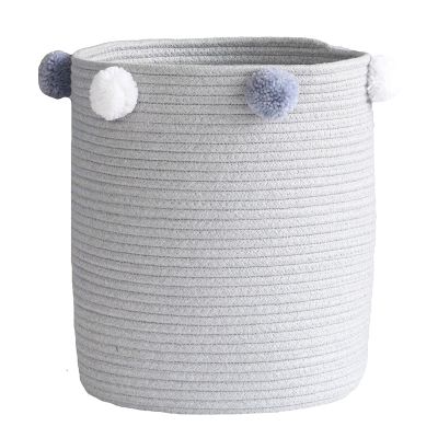 1Pcs Multi Purpose Laundry Basket Hand Woven for Sundries Storage Box Cotton Rope Laundry Basket Foldable