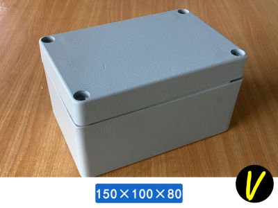 กล่องอลูมิเนียมกันน้ำ IP66 สีเทา ขนาด 150 X 100 X 80 มม. (V)