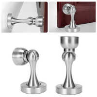 2 Set Stainless Steel Door Stopper Strong Magnetic Door Stop Floor Wall Suction Door Stopper Furniture Hardware Door Bumper Door Hardware Locks