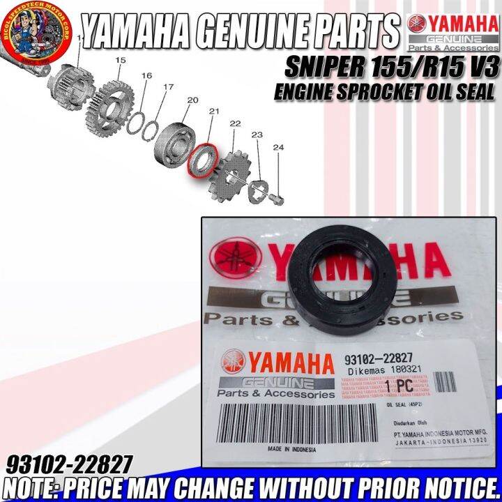 SNIPER 155/R15 V3 ENGINE SPROCKET OIL SEAL (YGP) (GENUINE 9310222827) Lazada PH