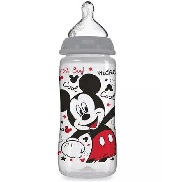 usa-ใหม่-ขวดนม-nuk-รุ่น-smooth-flow-anti-colic-bottle-มีแถบวัดอุณหภูมิ-ลดโคลิค-10oz-mickey-mouse