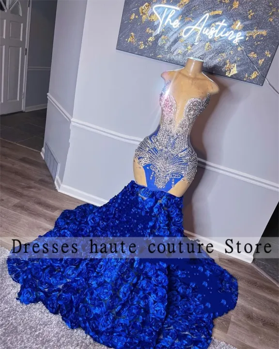 black lace mermaid prom dresses 2022