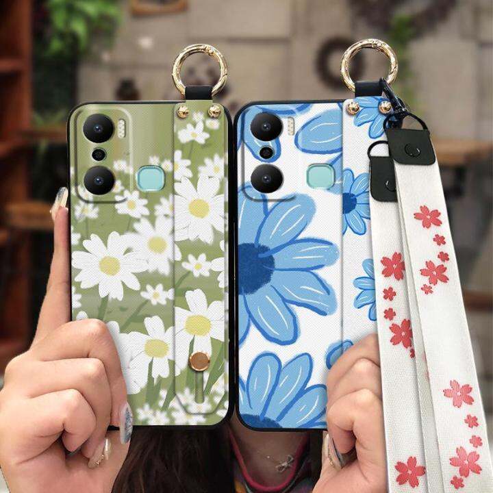 soft-case-dirt-resistant-phone-case-for-infinix-x6825-hot20-play-painting-flowers-anti-knock-original-sunflower-cartoon