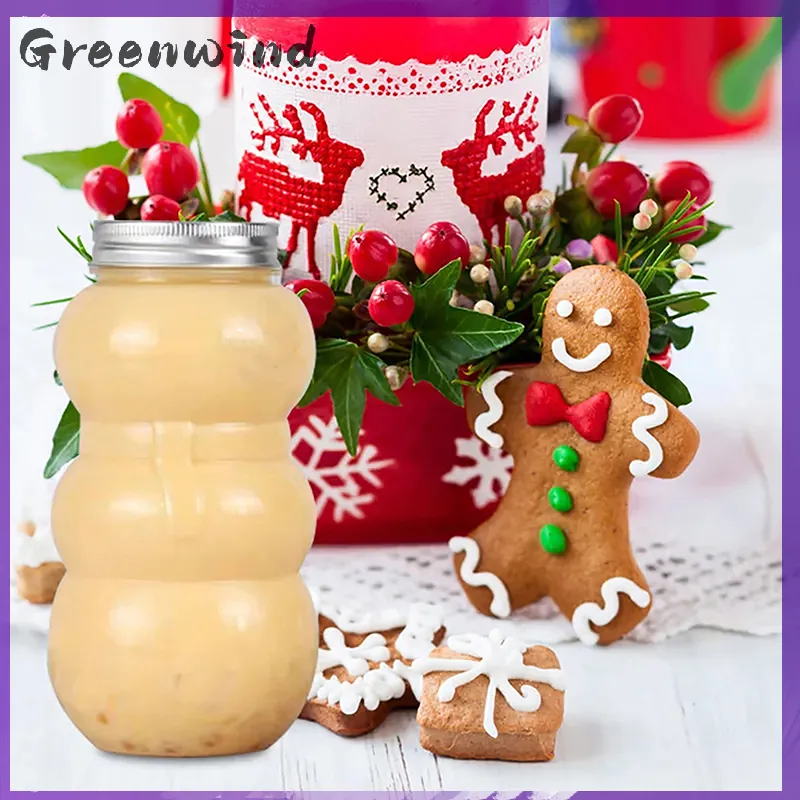 Christmas Juice Bottle Snowman Shape Beverage Container Reusable