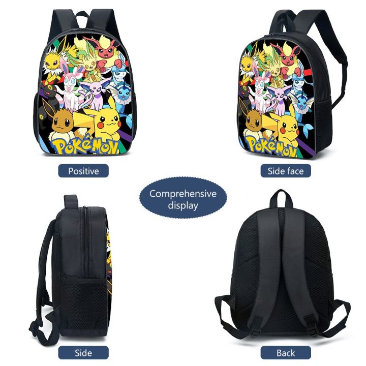 กระเป๋าเป้สะพายหลังกระเป๋านักเรียนโปเกมอน-pikachu-eevee-อนิเมะตัวเลขเด็กความจุขนาดใหญ่กระเป๋าท่องเที่ยวโปเกมอนเด็กผู้หญิงคริสต์มาสสำหรับเด็กชายของขวัญระเบิดได้