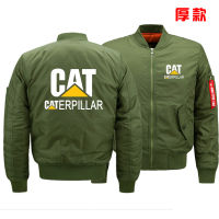 CATERPILLAR Printed Hoodie Sweatshirt Plus Cotton Casual Outdoor Jacket Zipper Mens Sweatshirt Flight Suit Jacket Racing Suit