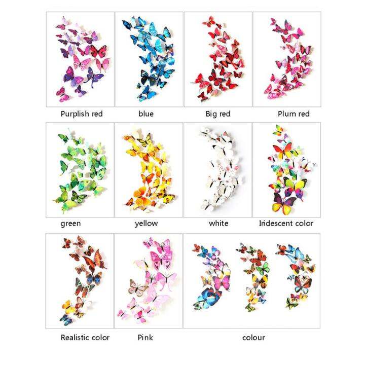 sale-nancarenko1977-12ชิ้นผีเสื้อเทียมสี3d-สเตอริโอติดผนังห้องนั่งเล่นห้องนอนตู้เย็นห้องเด็กตกแต่ง