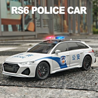 ✻✇ jiozpdn055186 1/24 RS6 Alloy Avant Wagon Modelo de Carro Diecasts Metal Brinquedo Polícia Veículos Simulação Som Luz Crianças Presentes