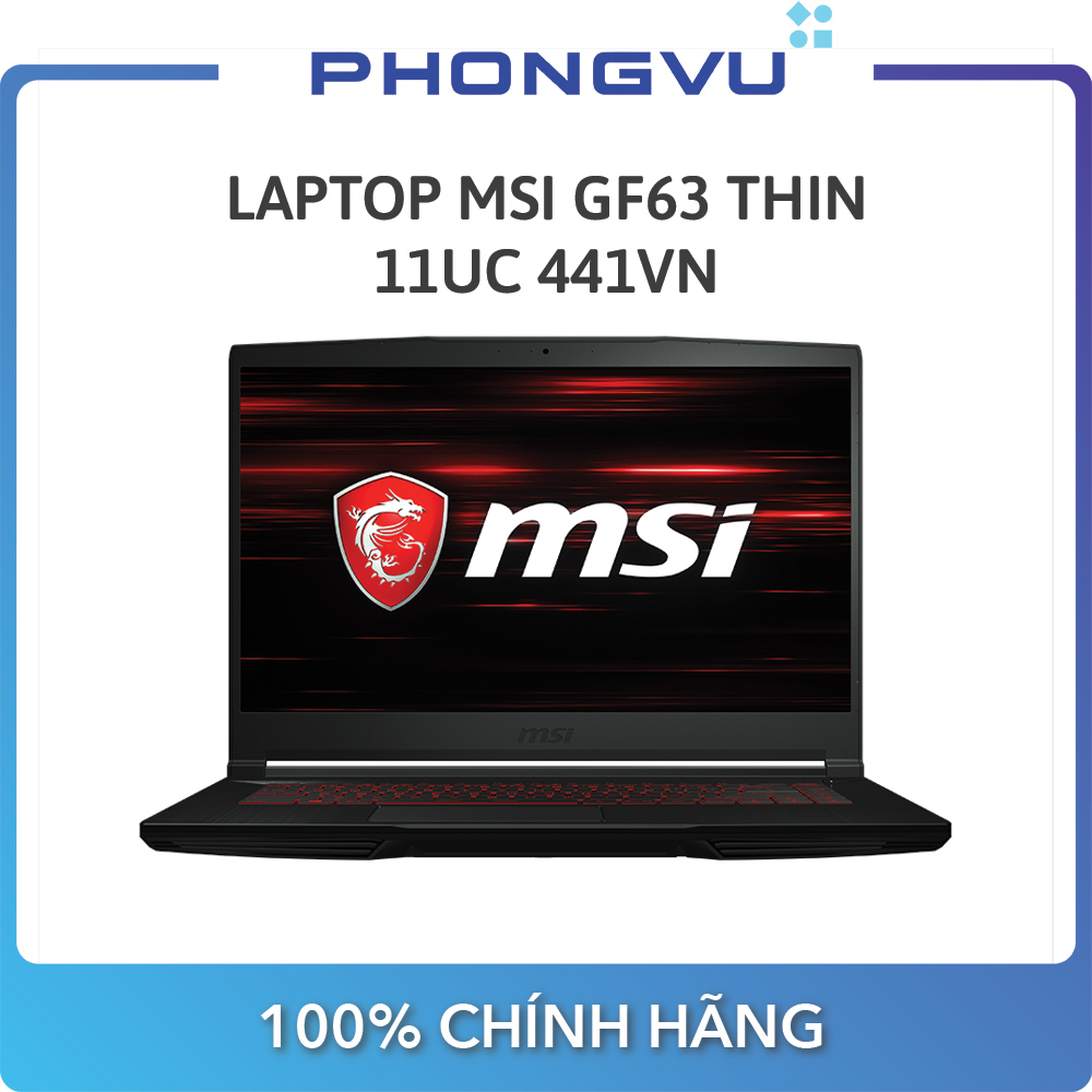 Laptop MSI GF63 Thin 11UC ( 15.6 inch /i7-11800H/8GB/512GB SSD/RTX 3050/Win 10 Home)