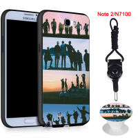 BTS เคสโทรศัพท์สำหรับ Samsung Galaxy Note 2/N7102/N7100ซิลิคอนนุ่มกรณีที่มีรูปแบบเดียวกันแหวนและเชือก