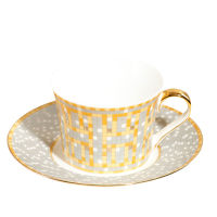 Creative Bone China Coffee Ceramic Cup Saucer Set Mosaic Dish Espresso European Luxury Cups Crockery Coffe Mug Drinkware