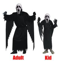 Horror Scream 6 Mask Costume Ghost Face Skull Cosplay Kid Adult Bloody Killer Black Cloak Halloween Carvinal Party Robe Costume