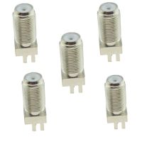 5Pcs F Female Jack Connector For 1.6mm Solder Edge PCB Straight Mount RF Connectors Receptacle Solder Chrome Trim Accessories