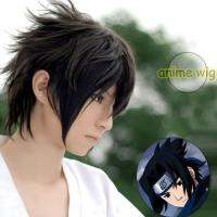 Mcoser Naruto-Uchiha Sasuke วิกชุดคอสเพลย์ผู้หญิงชายดำเย็นสั้น