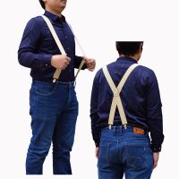 【YF】✧☑♗  Heavy Duty Big Size Suspenders for Men Adjustable Elastic X Back Pants Suspender Trousers 55 Inch on