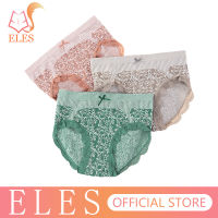 ELES กางเกงชั้นในลูกไม้เซ็กซี่สำหรับผู้หญิง Mid-rise Seamless พิมพ์กางเกงสบาย Tummy ชุดชั้นในสตรีชุดชั้นใน