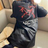 Arcteryx ชั้นวางแขนสั้นชายหญิง,รูปแบบเดียวกันเสื้อยืดผ้าฝ้ายโครงกระดูก Arcteryx เสื้อกีฬาหลวมแขนสั้น