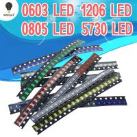 100pcs 5colors x 20pcs 5050 5730 1210 1206 0805 0603 LED Diode Assortment SMD LED Diode Kit Green/ RED / White / Blue / Yellow