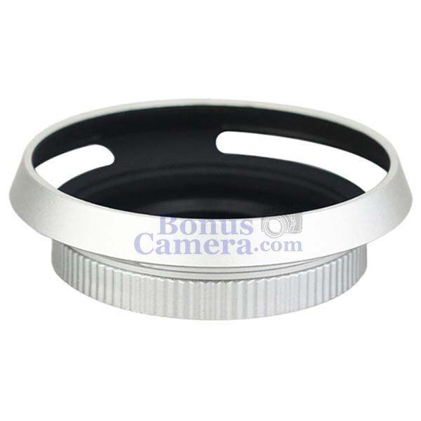 ฝาปิดเลนส์อัตโนมัติและฮู้ดสีเงิน-olympus-m-zuiko-ed-14-42mm-f3-5-5-6-ez-auto-lens-cap-lens-hood