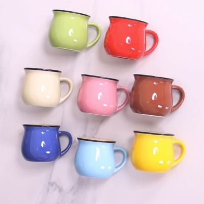RUST สีสำหรับตกแต่ง ถ้วยแก้วมัค เรโทร เซรามิกส์ แก้วกาแฟแก้ว สีสันสดใส 175มล. ถ้วยชาถ้วยชา กิจกรรมกลางแจ้งกลางแจ้ง
