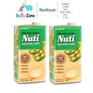 Combo 2 Hộp Sữa đậu nành Nuti Nguyên Chất Hộp 1 Lít CB2.NSDN03LA