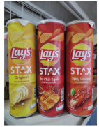 Bim bim khoai tây ống Lays stax của PepsiCo 105g sản xuất tại Thái Lan 4.8