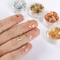 【LZ】 1 Box Gold Silver Irregular Aluminum Foil Paper Nail Art Sticker 3D Glitter DIY Manicure UV Gel Polish Nail Decoration Tools