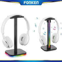 FONKEN หูฟัง RGB พร้อมฐาน LED/USB แสงคอมพิวเตอร์ตั้งโต๊ะหูฟังผู้ถือจอแสดงผลเกมส์พีซีหูฟังอุปกรณ์เสริม