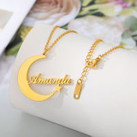 Hotpersonality Moon Star จี้ Custom ชื่อสร้อยคอผู้หญิงเครื่องประดับสแตนเลส Mens Gold Chains Choker Best Friend Gifts