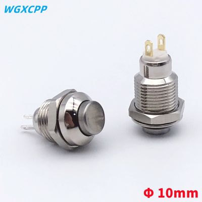 1 PCS10mm Panel Hole Mini RoundMomentary / LockingMetal Push Button SwitchHigh Head 2 PinElectrical Equipment1NO3A250VAC