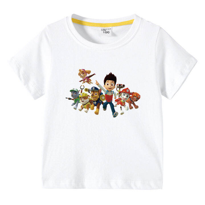 paw-patrol-เสื้อยืดเสื้อแขนสั้นสำหรับเด็กหญิงลายการ์ตูนสำหรับเด็กผู้ชาย-เสื้อคอตตอนพิมพ์ลายการ์ตูนสำหรับเด็กเล็ก0000ฤดูร้อนแขนสั้น