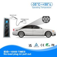 สายเคเบิลเครื่องชาร์ต EV 22KW 32A ยานพาหนะไฟฟ้าสามเฟสสำหรับที่ชาร์จแบตในรถสถานีประเภท2 EVSE ตัวเมียเป็นปลั๊กตัวผู้ IEC 62196