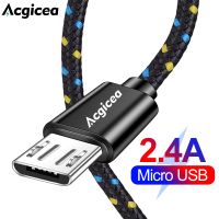 Acgicea Nylon Braided Micro USB Cable 0.5/1m/2m/3m Data Sync USB Charger Cable For Samsung S7 S6 LG Xiaomi Android Phone Cables Wall Chargers