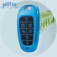 dghjsfgr Soft TPU Car Remote Key Case Cover For 2020 2021 Hyundai Sonata Santa fe 2022 Tucson 7 Buttons Keyless Shell Fob Accessories