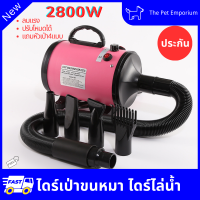 ไดร์เป่าขนสัตว์เลี้ยง ไดร์เป่าขนหมา 2800W เครื่องเป่าขนสุนัข ไดร์เป่าขนแมวไดร์ไล่น้ำ เสียงเป๋า ลมแรง แถมหัวเป่า4 ตัวลมแรง เป่าร้อนเย็น