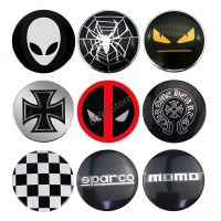 4pcs 56mm Jesus Fish Deadpool Sparco MOMO Crowes heart Car Wheel Center Hub Cap Sticker Auto Wheel Emblem Badge Decal Decoration for Honda Mazda Subaru Volvo Suzuki KIA