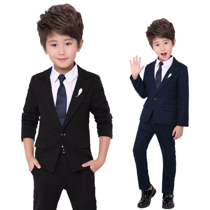 4pcs-boys-formal-set-jacket-pants-tie-brooch-set-kids-formal-suit-long-sleeve-blue-red-blazer-children-birthday-party-school-speech-event-wedding-clothing