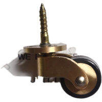 4PCSLot Brass Screw Casters Heavy Duty, Floors Protector Casters Wheels, Rubber Casters Wheels for ChairsTablesFurniture