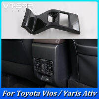 ที่วางแขนป้องกันการกระแทกสำหรับโตโยต้า VIOS / YARIS ATIV 2023 2024ฝาครอบช่องระบายอากาศด้านหลังฝาครอบป้องกันช่องลมคาร์บอนไฟเบอร์ชุบโครเมี่ยมพลาสติกชิ้นส่วนการตกแต่งภายในรถยนต์