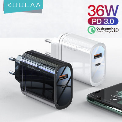 【Best value】 4.0ที่ชาร์จ3.0 KUULAA อะแดปเตอร์ชนิดพกพา USB โทรศัพท์ C สำหรับ PD USB เร็ว38W