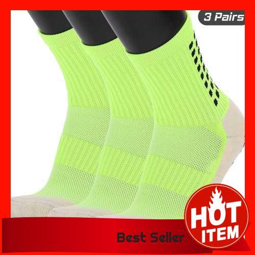 On Sales Men's Anti Slip Football Socks Athletic Long Socks Absorbent  Sports Grip Socks for Basketball Soccer Volleyball Running Trekking Hiking  1 Pairs / 3 Pairs (Fluorescent Green)