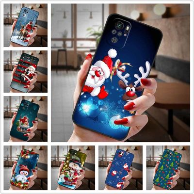For Xiaomi Redmi Note 10 4G Case Christmas Soft Silicone Phone Cover for Redmi Note 10 5G 10T 10s Note10 Pro Shockproof Cases