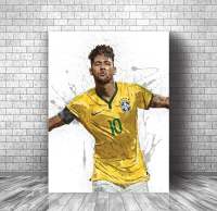 โปสเตอร์ Neymar บราซิล-พิมพ์ผ้าใบ,ศิลปะการกีฬา,โปสเตอร์ฟุตบอล,ตกแต่งเด็ก,ของขวัญมนุษย์ถ้ำ,เครื่องตกแต่งฝาผนัง,ห่อ,Neymar Da Silva Santos Jr 1ชิ้นมีกรอบด้านในหรือไม่มีกรอบ