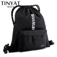 TINYAT กระเป๋าเป้สะพายหลังกันน้ำ String Bag กีฬายิมกระเป๋าสำหรับผู้ชายผู้หญิง