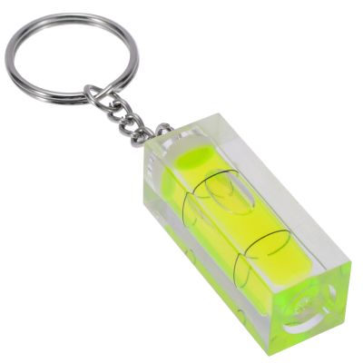 Mini Acrylic Spirit Level Key Ring 15x15x40mm Key Chain Tool Gadget Gift Novel Green Women Men Gift Key Chains