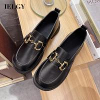 IELGY  Black Vintage Lefu Shoes Women S British Horse Buckle