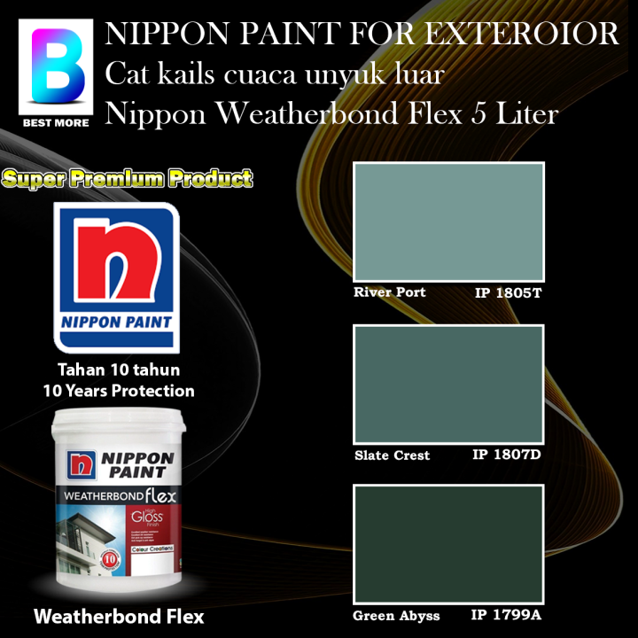 Nippon Paint Weatherbond Flex Exterior collection 5 Liter River Port