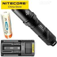 MT1A Nitecore ของแท้ + ที่ชาร์จ UM2 + ไฟ2100แบตเตอร์ชาร์จใหม่ได้ MAh LED 180ลูเมนเครื่องมือกลางแจ้งไฟฉายมือถือขนาดเล็กการเดินป่า