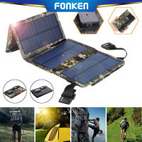 FONKEN กันน้ำพับได้เซลล์แสงอาทิตย์พับได้แผงพลังงานแสงอาทิตย์แบบพกพา10W 5V ช่องเสียบชาร์จ USB แบตสำรองโทรศัพท์มือถือสำหรับแบตเตอรี่โทรศัพท์กลางแจ้ง