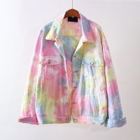 ZZOOI Korean Rainbow Hole Short  Outerwear Women Spring And Autumn 2020 New Loose Single-Breasted Streetwear Denim Jacket Coats